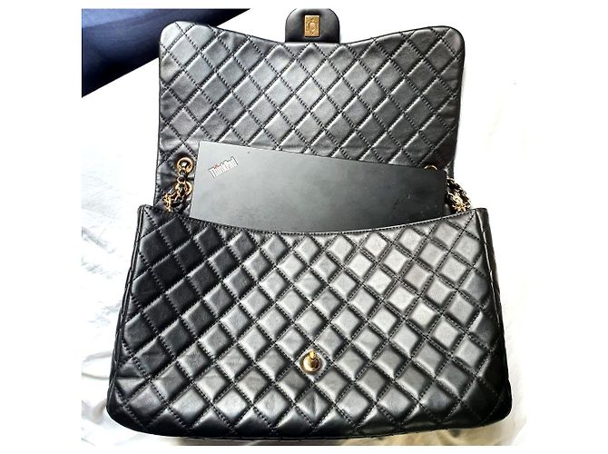 Borsa con patta Chanel Timeless Classic XXL GHW Nero - vista 2