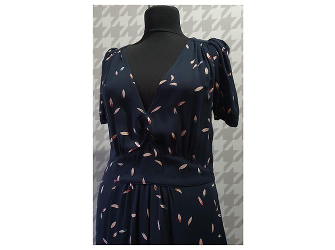 Vestido Sessun de viscosa azul - vista 3