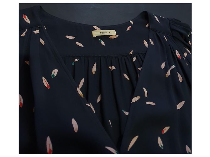 Vestido Sessun de viscosa azul - vista 4