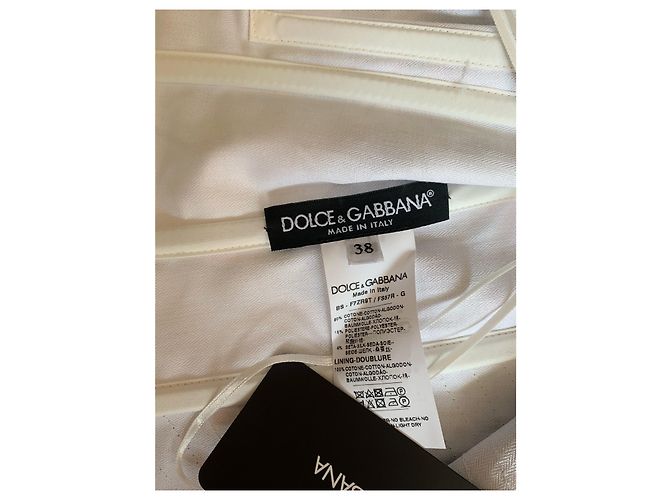 Dolce & Gabbana Top Corset Curto Floral Branco com Mangas Bufantes - vista 8