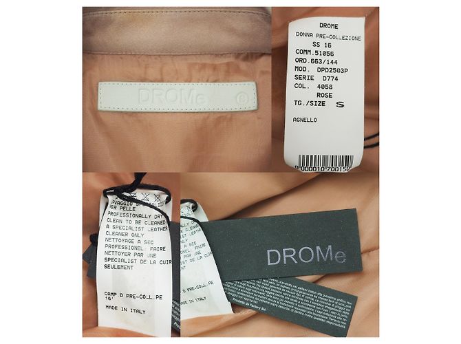 Drome Trucker Jacke aus Lammfellleder in Rouge Größe S. 36 Pink - Ansicht 8