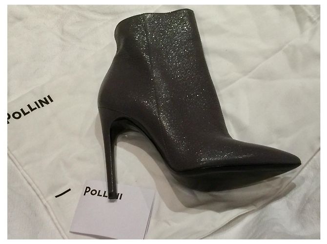 Pollini Metallic Stiefeletten NEU Silber Grau Metallisch - Ansicht 2