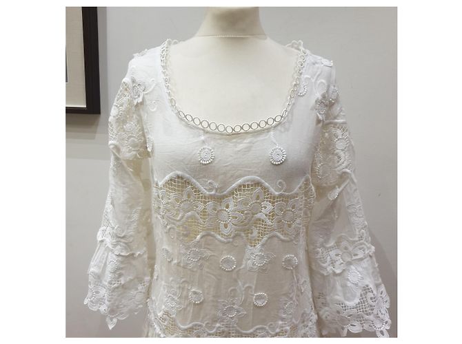 Autre Marque Vestido blanco Antica Sartoria Positano Blanco roto - vista 8