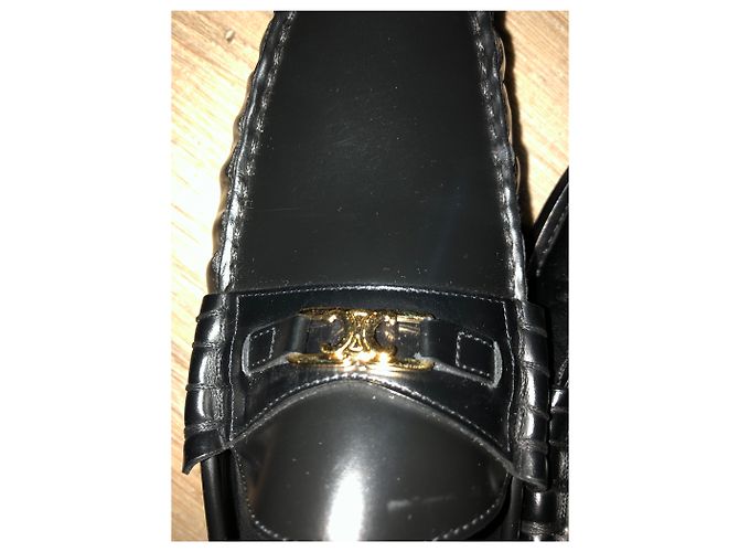Autre Marque Mocassini CELINE Luco in pelle nera Nero - vista 6