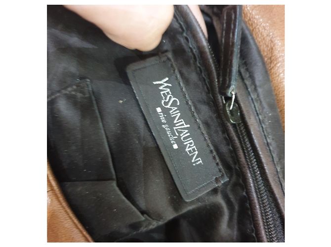 Yves Saint Laurent borsa hobo pelle Cognac - vista 10