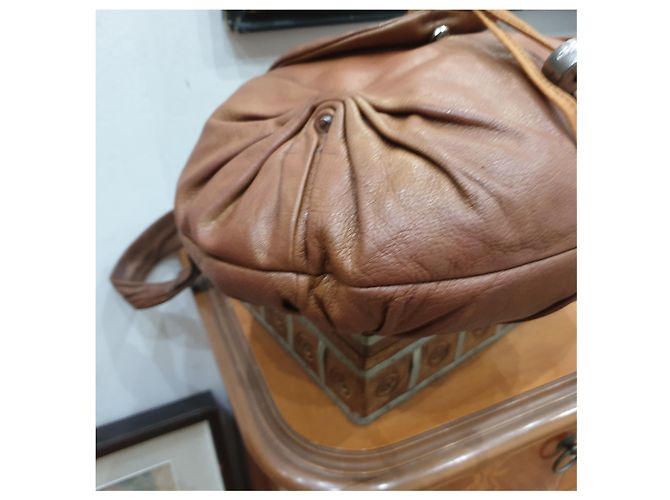Yves Saint Laurent borsa hobo pelle Cognac - vista 12
