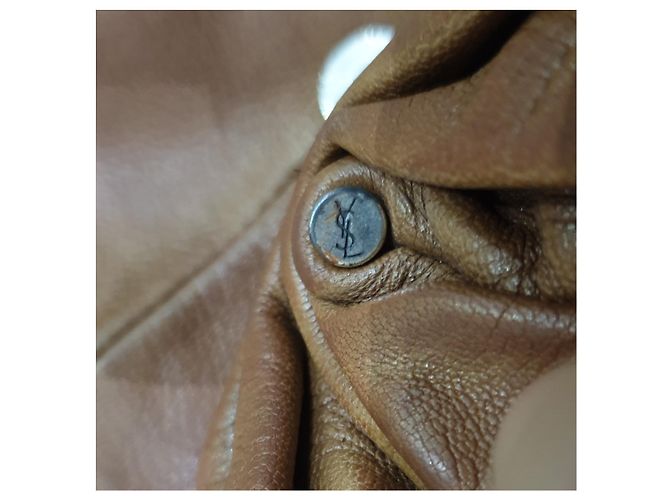 Yves Saint Laurent borsa hobo pelle Cognac - vista 4