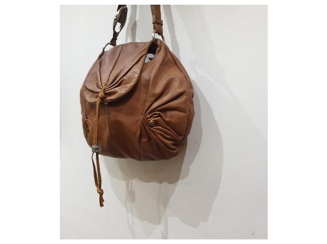 Yves Saint Laurent borsa hobo pelle Cognac - vista 8