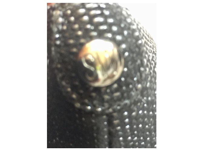 Stuart Weitzman Logo Lille Kiesel Leder Peeptoes Schwarz - Ansicht 9