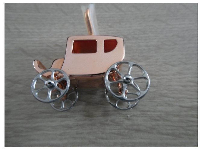 Pendente Hermès modello carrozza placcato oro rosa - vista 2