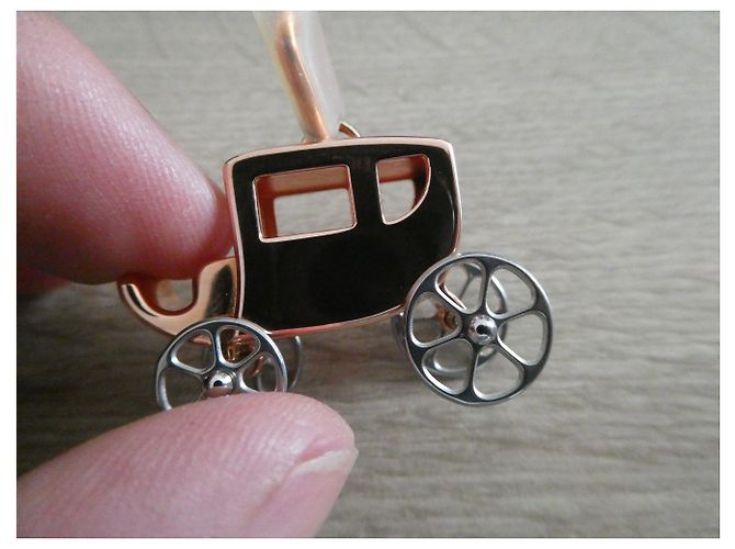 Pendente Hermès modello carrozza placcato oro rosa - vista 3