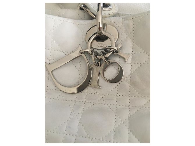 Christian Dior Lady Dior M Soft Bolsa de couro branco - vista 8