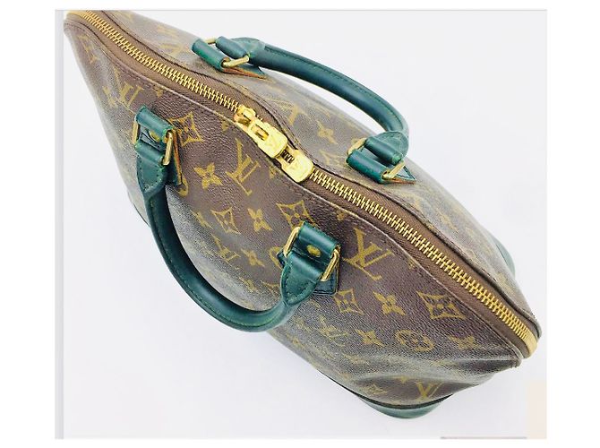 Louis Vuitton Alma Handtasche Monogramm Personalisiertes Leder Braun - Ansicht 2