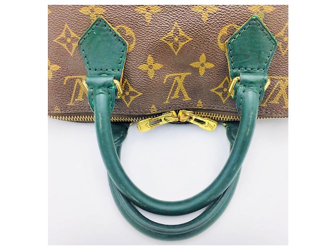 Louis Vuitton Alma Handtasche Monogramm Personalisiertes Leder Braun - Ansicht 6