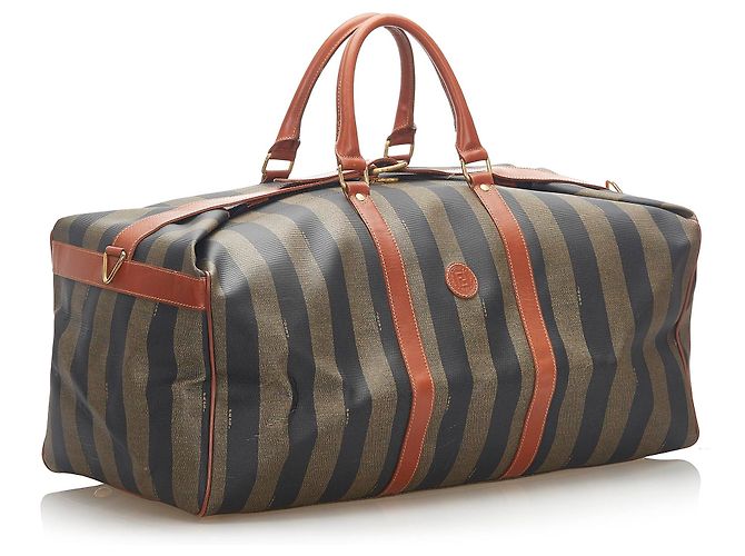 Borsa da viaggio Fendi Brown Pequin - vista 2