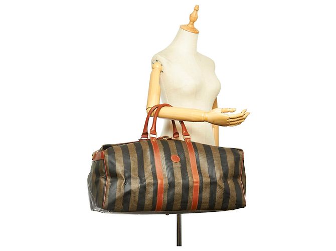 Borsa da viaggio Fendi Brown Pequin - vista 9