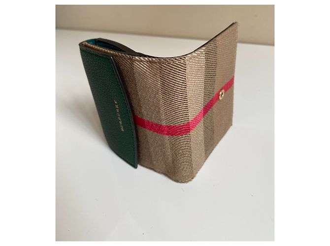 Cartera Burberry Estampado Tradicional y Piel Verde - vista 11