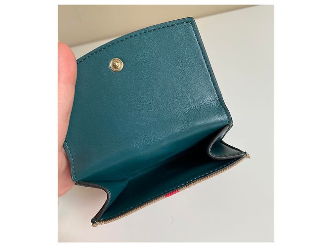 Cartera Burberry Estampado Tradicional y Piel Verde - vista 12