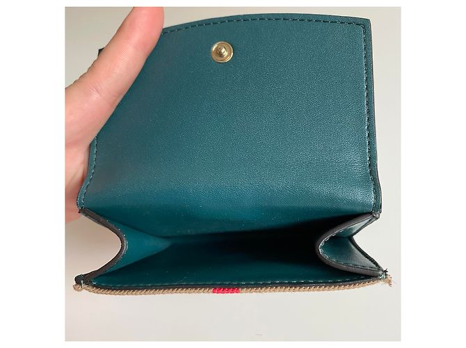 Cartera Burberry Estampado Tradicional y Piel Verde - vista 13