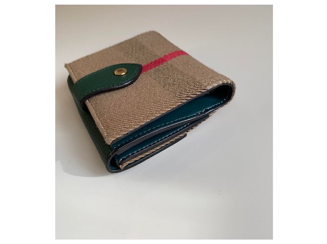 Cartera Burberry Estampado Tradicional y Piel Verde - vista 4