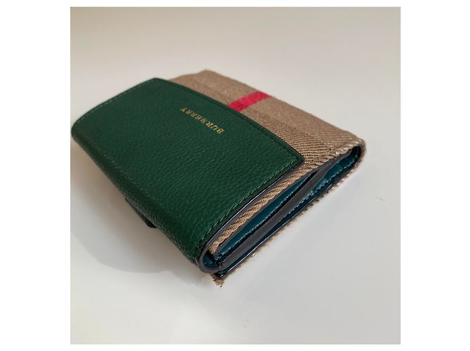 Cartera Burberry Estampado Tradicional y Piel Verde - vista 5