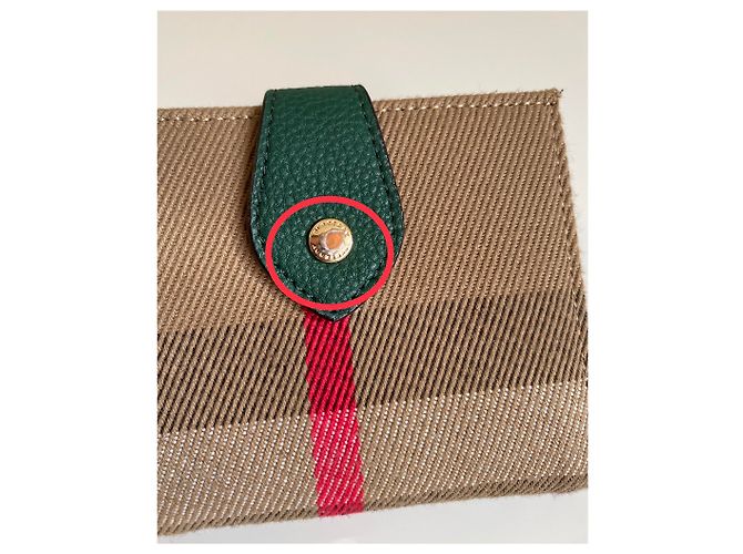 Cartera Burberry Estampado Tradicional y Piel Verde - vista 6
