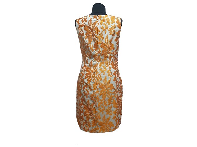Vestido Hale Bob Laranja e Branco de Algodão - vista 2