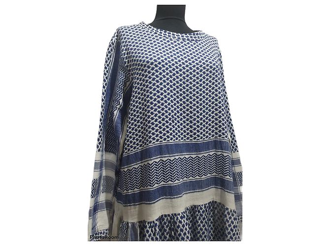 Vestido de algodón azul y blanco Cecilie Copenhagen L - vista 2