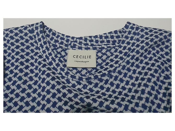 Vestido de algodón azul y blanco Cecilie Copenhagen L - vista 6