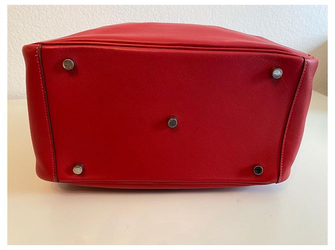 Borsa a mano Hermès Lindy 30 in pelle rossa Rosso - vista 2