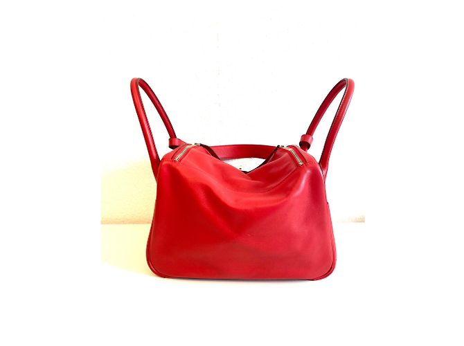 Borsa a mano Hermès Lindy 30 in pelle rossa Rosso - vista 3