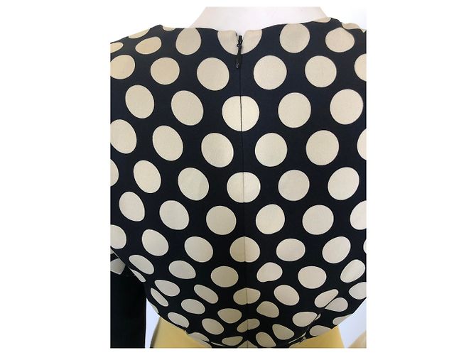 Vestido Emanuel Ungaro Asimétrico de Lana Amarillo con Lunares - vista 7