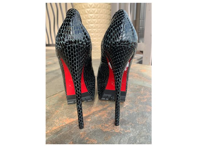 Autre Marque 1969 Pumps aus schwarzem Leder 16cm Absatz - Ansicht 4