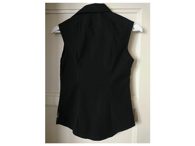 Autre Marque Blusa sin mangas Burberry London negra de algodón con cuadros Negro - vista 2