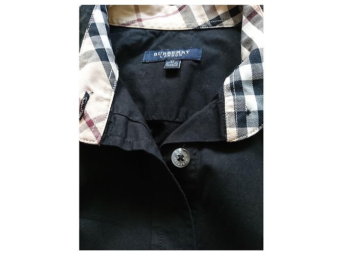 Autre Marque Blusa sin mangas Burberry London negra de algodón con cuadros Negro - vista 3