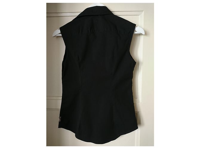 Autre Marque Blusa sin mangas Burberry London negra de algodón con cuadros Negro - vista 8