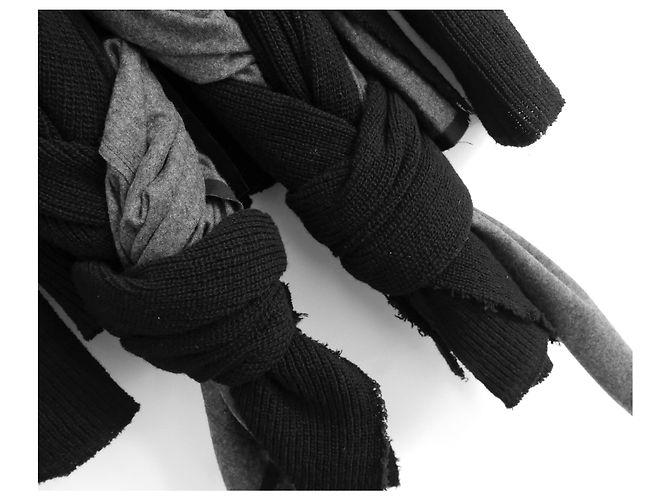 Comme Des Garcons AW14 Strickjacke mit Seilfront Schwarz - Ansicht 3