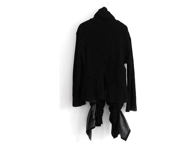 Comme Des Garcons AW14 Strickjacke mit Seilfront Schwarz - Ansicht 5