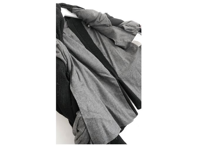 Comme Des Garcons AW14 Strickjacke mit Seilfront Schwarz - Ansicht 6