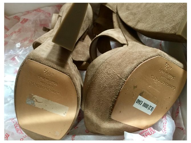 Gianmarco Lorenzi Taupe Super High Heels im typischen Lorenzi-Stil - Ansicht 10