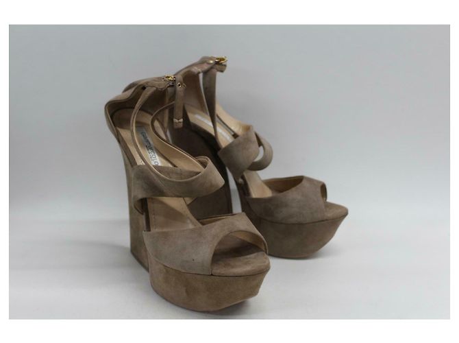 Gianmarco Lorenzi Taupe Super High Heels im typischen Lorenzi-Stil - Ansicht 3