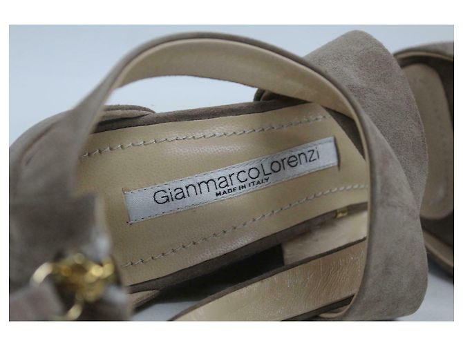 Gianmarco Lorenzi Taupe Super High Heels im typischen Lorenzi-Stil - Ansicht 6