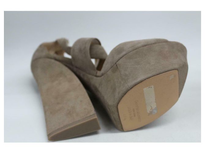 Gianmarco Lorenzi Taupe Super High Heels im typischen Lorenzi-Stil - Ansicht 7