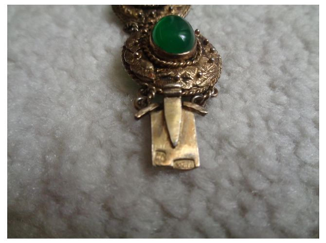 Autre Marque Bracciale in argento e crisoprasio 875 D'oro - vista 10