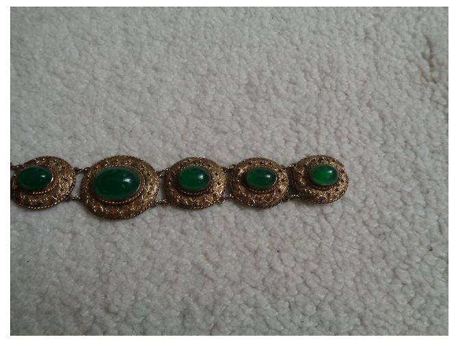 Autre Marque Bracciale in argento e crisoprasio 875 D'oro - vista 3