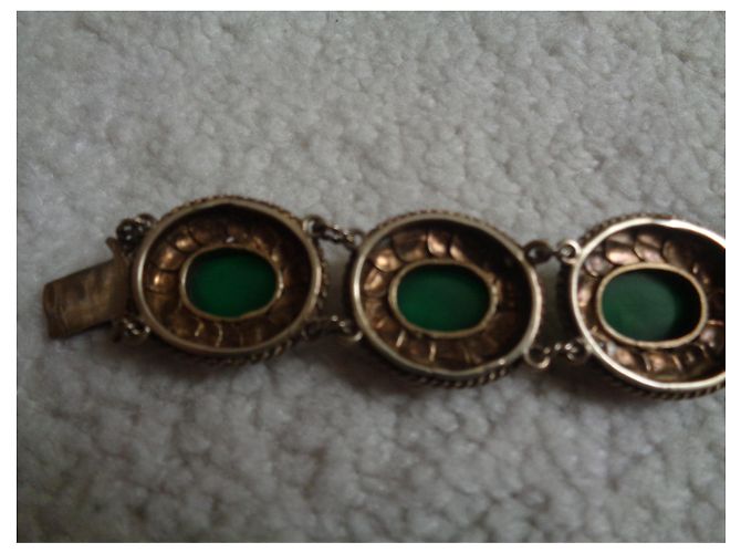 Autre Marque Bracciale in argento e crisoprasio 875 D'oro - vista 6