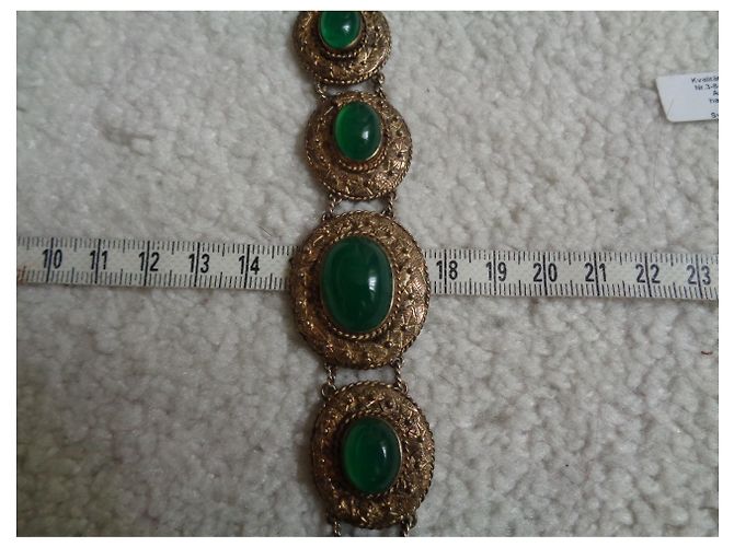 Autre Marque Bracciale in argento e crisoprasio 875 D'oro - vista 8