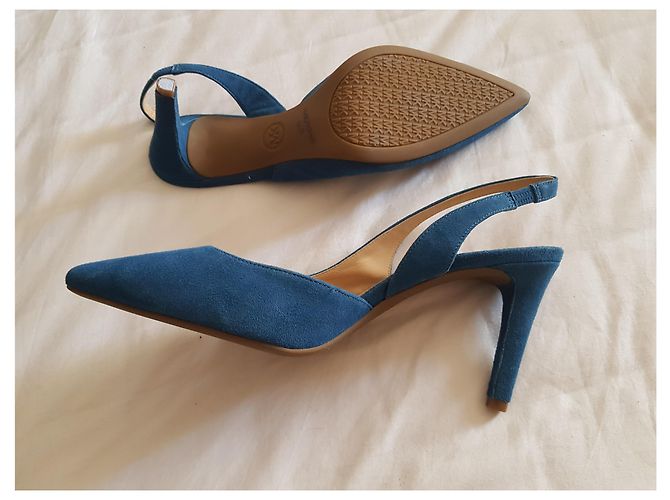 Décolleté Michael Kors in pelle blu navy - vista 2