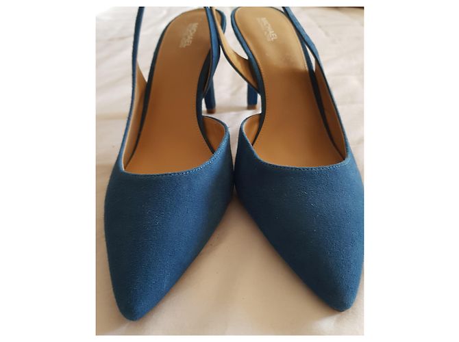 Décolleté Michael Kors in pelle blu navy - vista 5