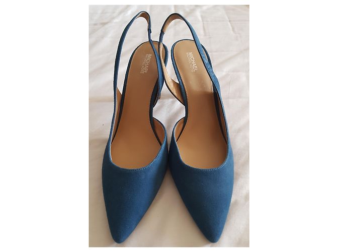 Décolleté Michael Kors in pelle blu navy - vista 6